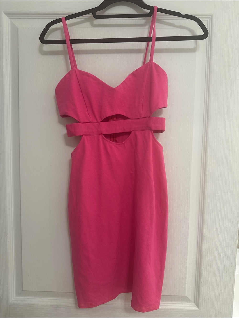 Solemio Hot Pink Cutout Mini Dress